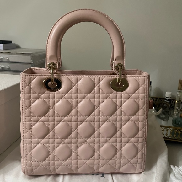 100% AUTH Brand New Lady Dior Lamb skin - Picture 2 of 11